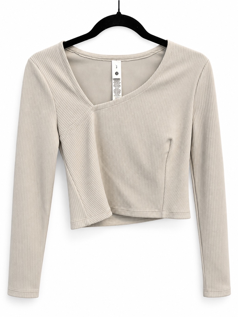 Lululemon Ribbed Softstreme Asymmetrical Shirt Bone Small Petite